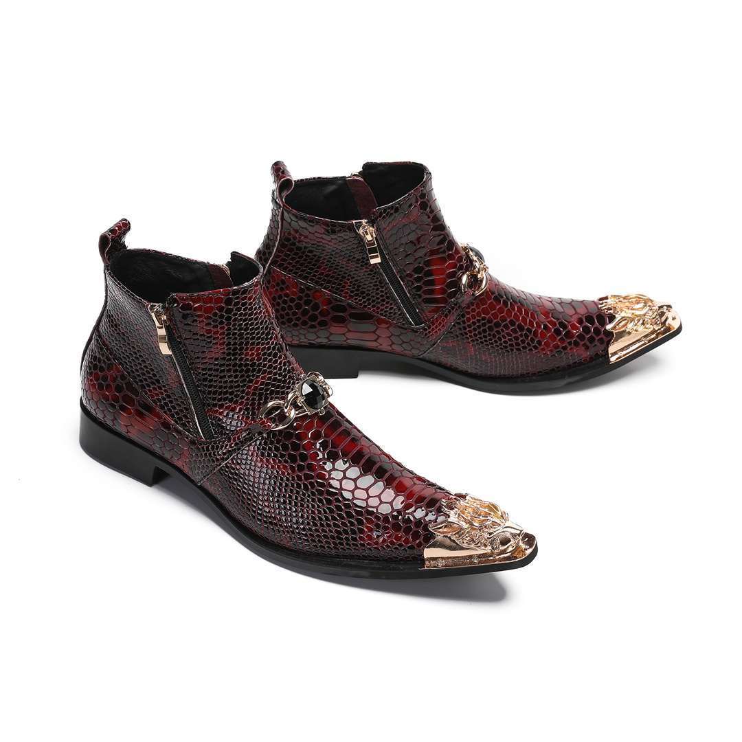 Men'S Shoes Zipper - Sepatu bot kulit asli berujung runcing