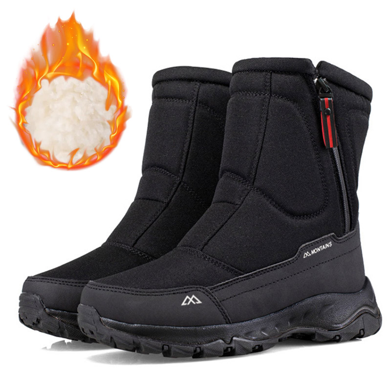 Men'S Shoes Zipper - Sepatu Bot Salju Pria Musim Dingin