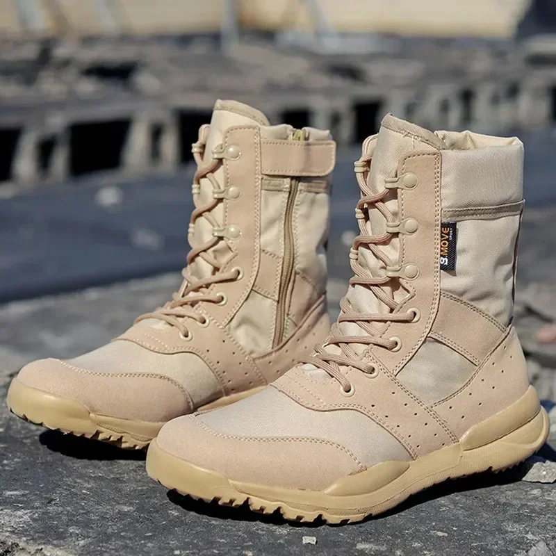 Men'S Shoes Zipper - Sepatu Bot Latihan Tempur Musim Panas