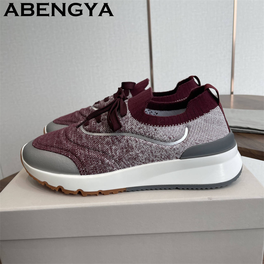 Men Shoes Trainers - Sepatu Pantofel Rajutan Multiwarna Baru Pria