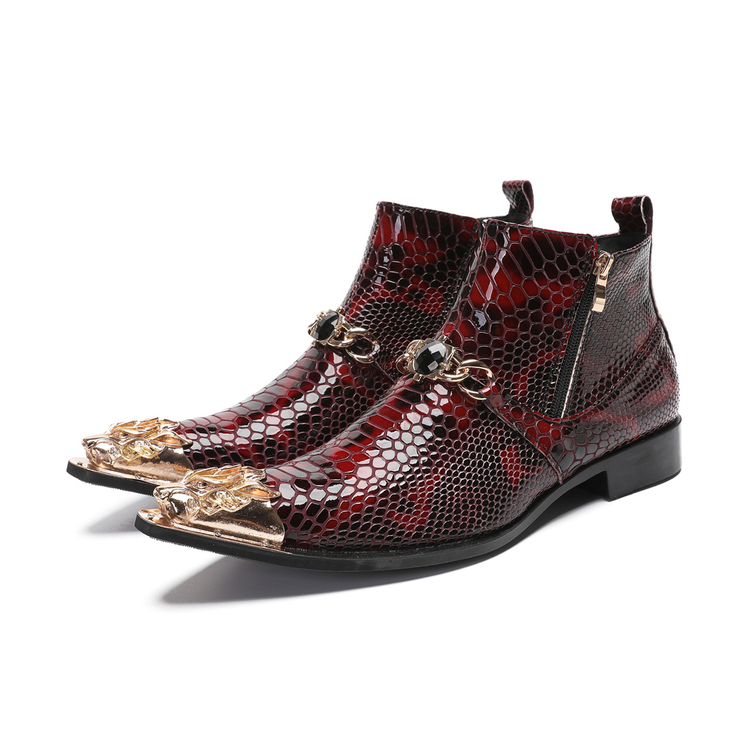 Sepatu bot kulit asli berujung - Men'S Shoes Zipper ulasan dan harga