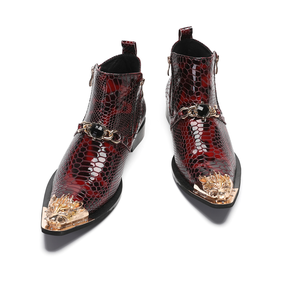 Sepatu bot kulit asli berujung - Men'S Shoes Zipper ulasan dan harga