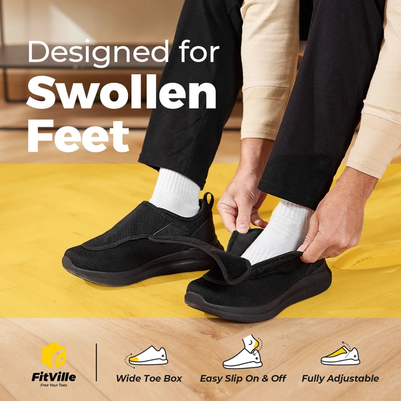 FitVille Sepatu Pria Ekstra Le - Men'S Shoes Diabetic ulasan dan harga
