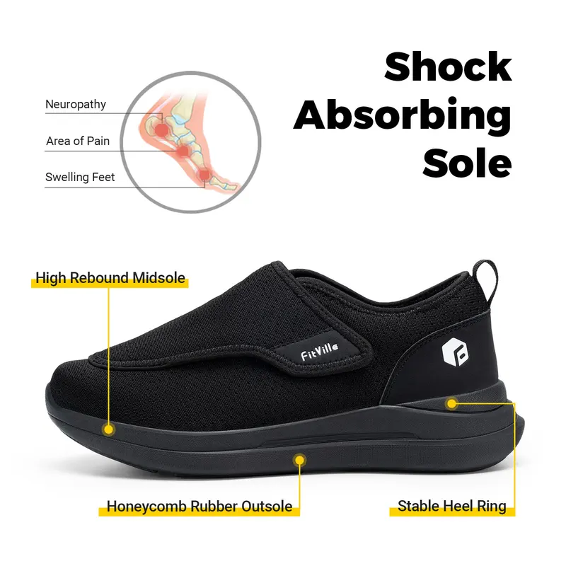 FitVille Sepatu Pria Ekstra Le - Men'S Shoes Diabetic ulasan dan harga