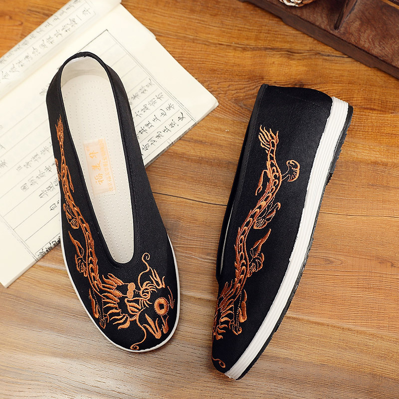 Sepatu Kung Fu Tiongkok Kuno B - Men'S Shoes Yellow And Black ulasan dan harga